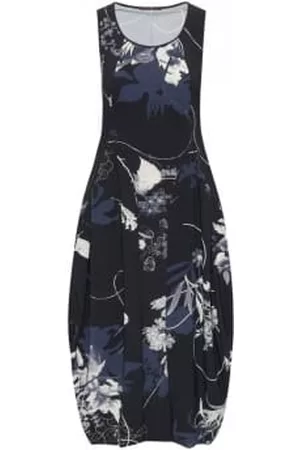 High At Length Dress In Navy Floral