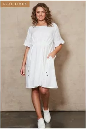 Eb & Ive Women Ruched Dresses - Indica Ruched Dress - Salt