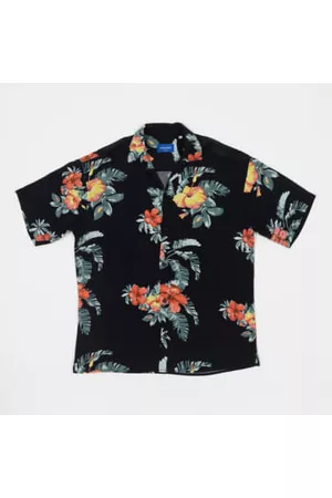 JACK & JONES Men Short sleeved Shirts - Floral Resort Short Sleeve Shirt In Navy