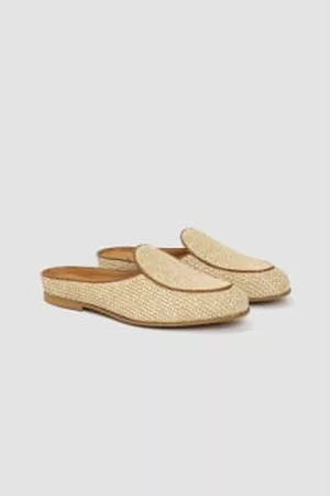 Jacques Women Slippers - Charles Babouche Slippers Rafia Natural Fabrication