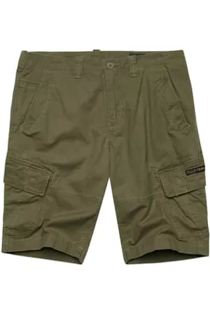 Superdry Men Cargo Pants - Vintage Core Cargo Shorts - Authentic Khaki
