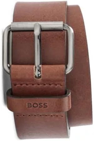 HUGO BOSS Boss - Serge 40mm Dark Italian Leather Belt With Gunmetal Buckle 50471299 202