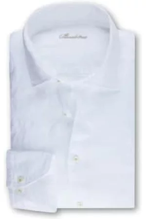 Stenströms Men Long Sleeved Shirts - Linen Slimline Long Sleeve Shirt