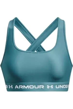 Under Armour Women Bras - Top Mid Crossback Sport Donna Glacier /white