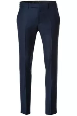Cavaliere Men Skinny Pants - Navy Slim Fit Suit Trousers