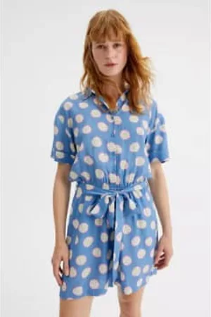 Compañía fantástica Women Short & Mini Dresses - Compañía Fantastica Polka Dot Short Shirt Jumpsuit