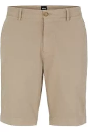 HUGO BOSS Men Skinny Pants - Beige Stretch Cotton Slice Slim Fit Shorts