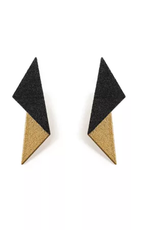 Maison 203 Women Earrings - Black and Orange Gold Leia Earrings