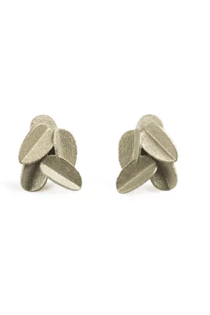 Maison 203 Women Earrings - Gold 3D Printing Leaves Earrings