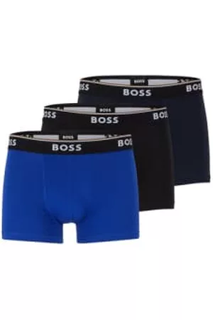 HUGO BOSS Men Socks - Pack of 3 Cotton Stretch Logo Waistbands Trunks