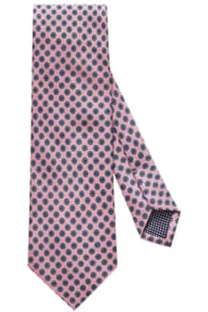 Eton Men Neckties - Geometric Printed Silk Tie