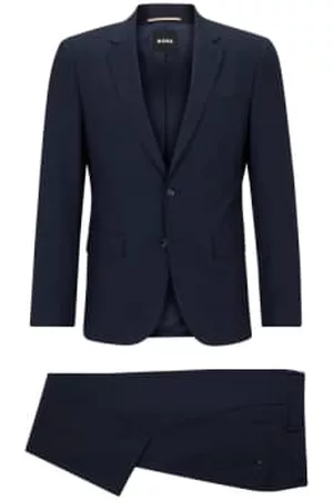 HUGO BOSS Men Blazers - Dark Open Stretch Virgin Wool Slim Fit Suit
