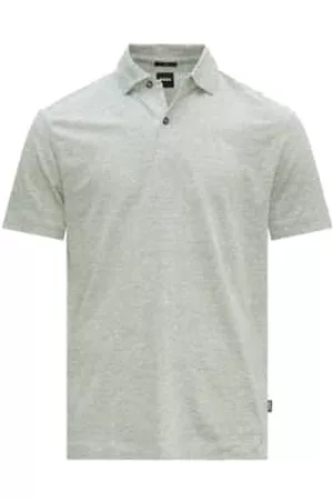 HUGO BOSS Men Polo T-Shirts - Open 2 tone Linen Regular Fit Polo Shirt