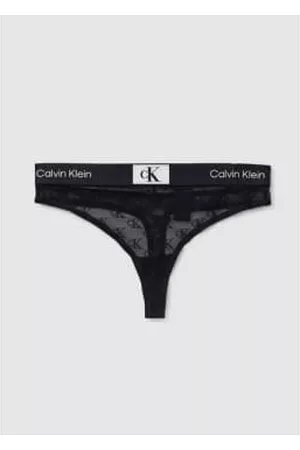 Calvin Klein Women Thongs - Womens 1996 Logo Lace Thong In
