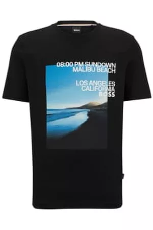 HUGO BOSS Men T-Shirts - Boss - Tiburt 399 - Cotton Blend T-shirt With Photographic Print 50486217 001