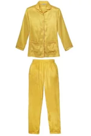 Germaine des prés Women Pajamas - Camille Silk Pyjamas - Mustard