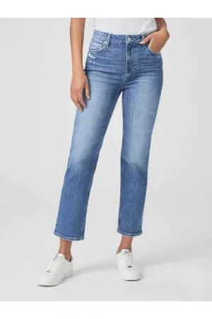 Paige Women Straight Jeans - Canyon Moon Distressed Sarah Straight Ankle Jeans