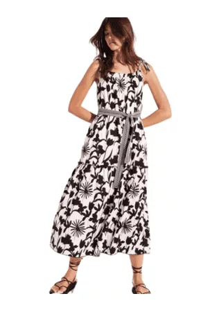 Oui Women Printed & Patterned Dresses - And White Floral Dress