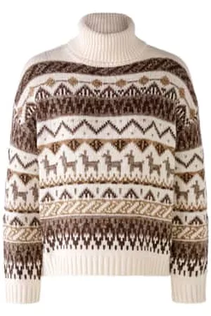 Oui Women Long Sleeved Shirts - Aztec Patterned Knit
