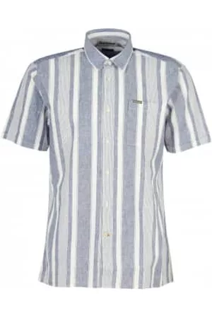 Barbour Men Short sleeved Shirts - Thewles Short Sleeve Shirt - Navy Stripe