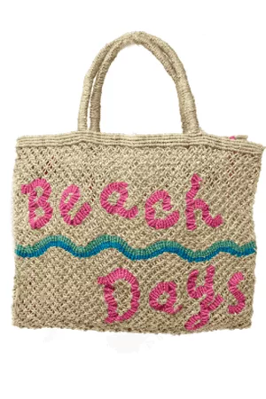 The Jacksons Women Wallets - Natural Pink and Blue Beach Days Jute Bag