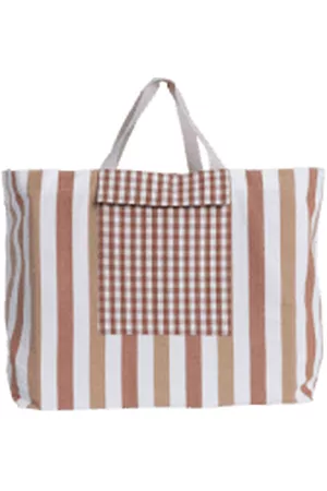 Gabrielle Paris Women Wallets - Cotton Beachbag | Stripe + Gingham Brique