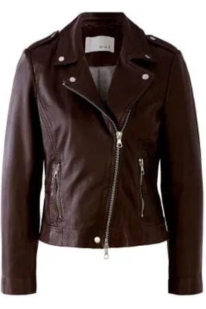 Oui Women Leather Jackets - Dark Leather Jacket