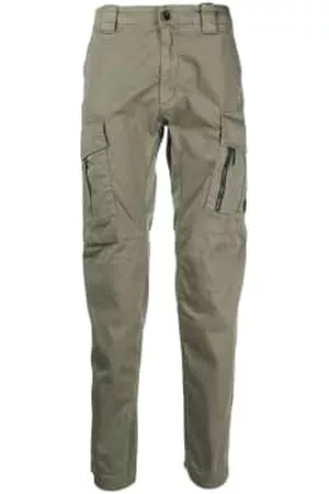 C.P. Company Men Cargo Pants - Stretch Sateen Cargo Pants Bronze Green