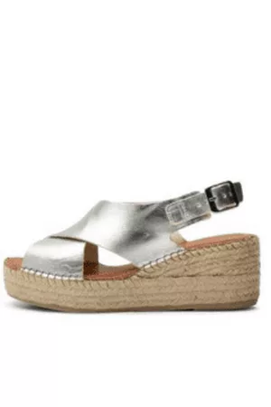 Shoe The Bear Women Wedge Sandals - Orchid Wedge Leather Sandal - Silver