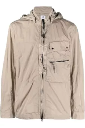 C.P. Company Men Casual Shirts - Chrome-R Goggle Overshirt Cobblestone