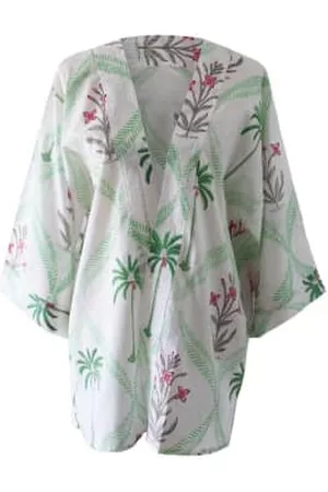 POWELL Women Floral Jackets - Floral Palm Tree Print Cotton Summer Jacket