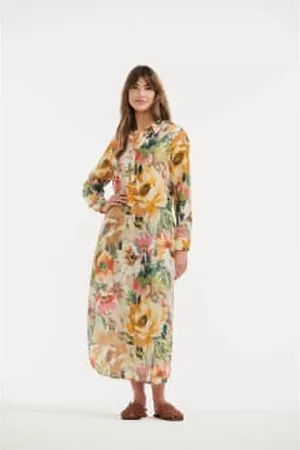 One Season Women Printed & Patterned Dresses - Long Gilli Dress - Floraganza - Floral