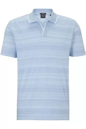 HUGO BOSS Men Polo T-Shirts - Boss - Pye 16 - Open Multi Toned Polo Shirt In Mercerised Cotton