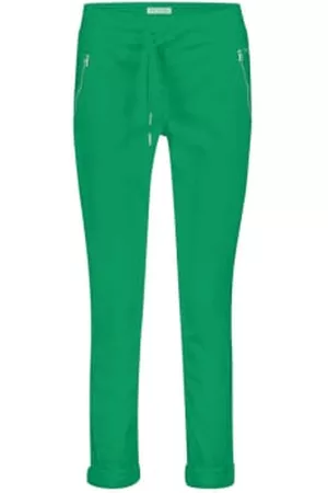 Red Button Women Tracksuits - Green Tessy Crop Jogger