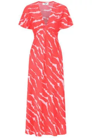 MERCY DELTA Women Midi Dresses - Stewart Silk Midi Dress Longwing Ruby