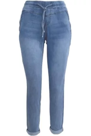Red Button Women Tracksuits - Stone Used Denim Tessy Crop Jogger