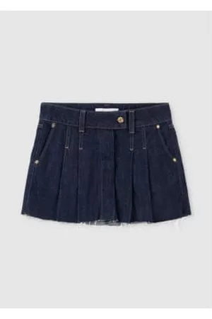 Replay Atelier Women Denim Mini Skirts - Women's Pleated Denim Mini Skirt In Dark