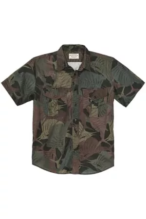 Filson Men Short sleeved Shirts - Short Sleeve Washed Feather Cloth Shirt - Sailfish / Dark Olive