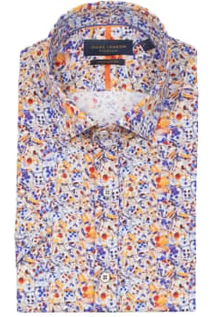Guide London Men Short sleeved Shirts - Dice Print Short Sleeve Shirt - / Purple