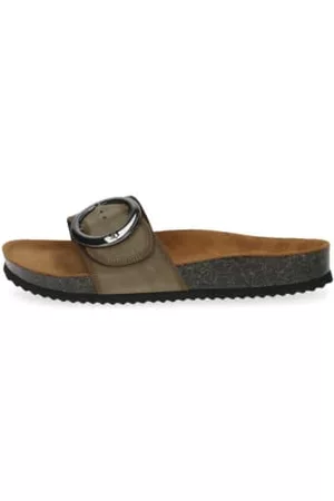 Caprice Women Slippers - Suede Sliders In Sage