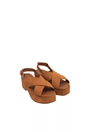 Nice Things Women Platform Sandals - Leather Platform Sandals In 369 Cinnamon