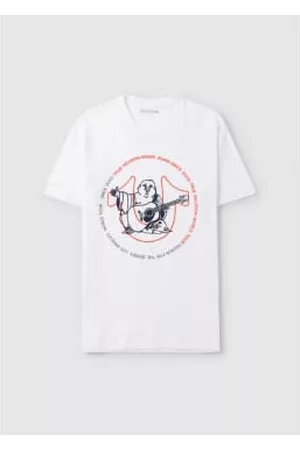 True Religion Men T-Shirts - Men's Two Tone Buddha T-shirt In Optic