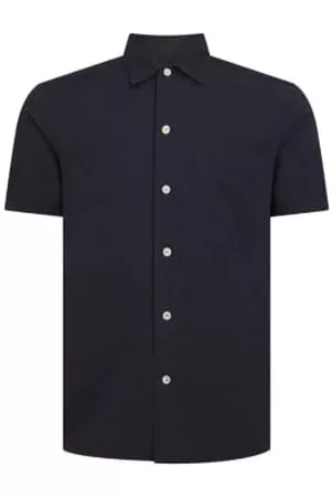 Remus Men Short sleeved Shirts - Paolo Linen Blend Shirt - Navy