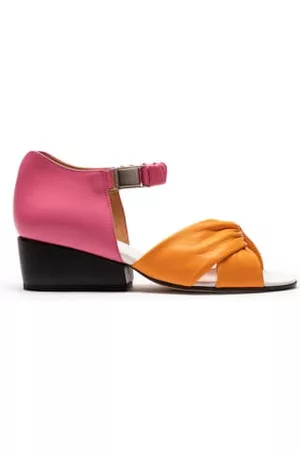 TRACEY NEULS Women Leather Sandals - JACKIE Echinacea | Tangerine & Leather Sandals