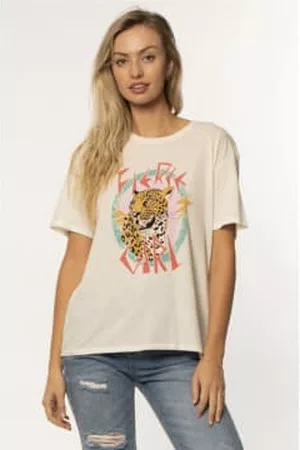 Amuse Society Women Vintage T-Shirts - Camiseta Fierce Girl Knit S/S - Vintage