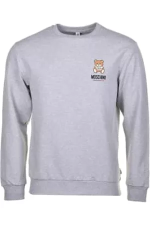 Moschino Men Sweatshirts - Light Sweatshirt with Bear Print Chest Branding