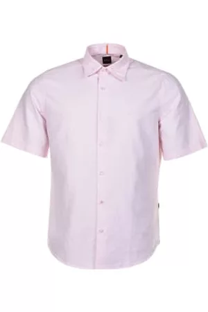 HUGO BOSS Men Short sleeved Shirts - Light Pastel Rash Short Sleeve Oxford Shirt