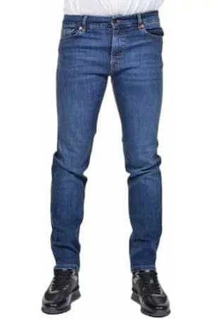 HUGO BOSS Men Jeans - Navy Stretch 413 Maine Regular Fit Jeans