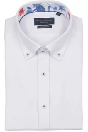 Guide London Men Short sleeved Shirts - Textured Short Sleeve Shirt