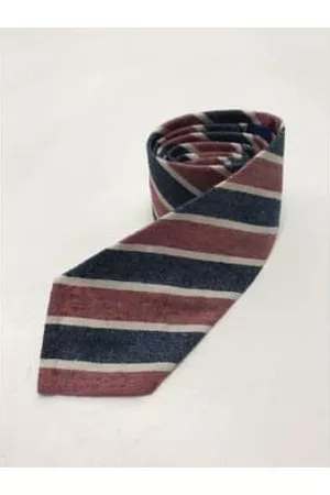 40 Colori Men Neckties - Big Striped Silk And Cotton Tie
